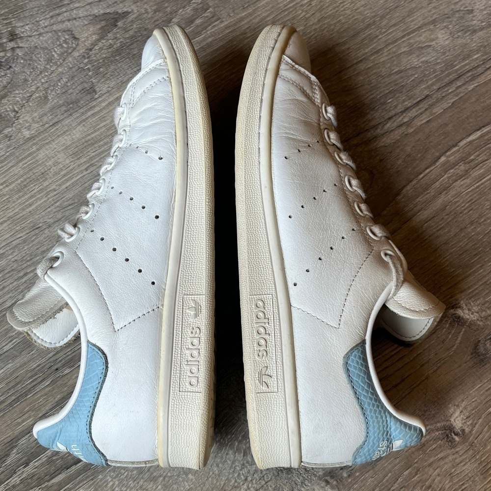 Adidas Stan Smith Tennis Shoes White Blue Womens 8 UK 6.5 EU 40